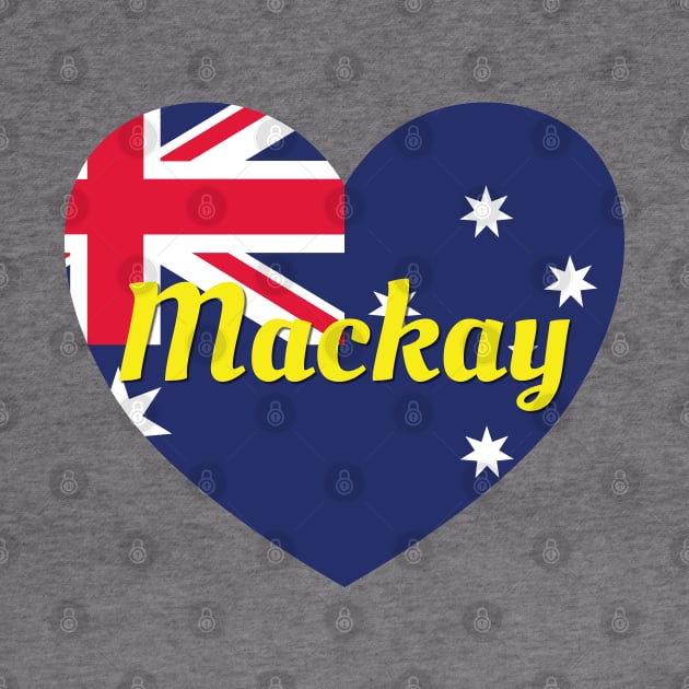 Mackay QLD Australia Australian Flag Heart by DPattonPD